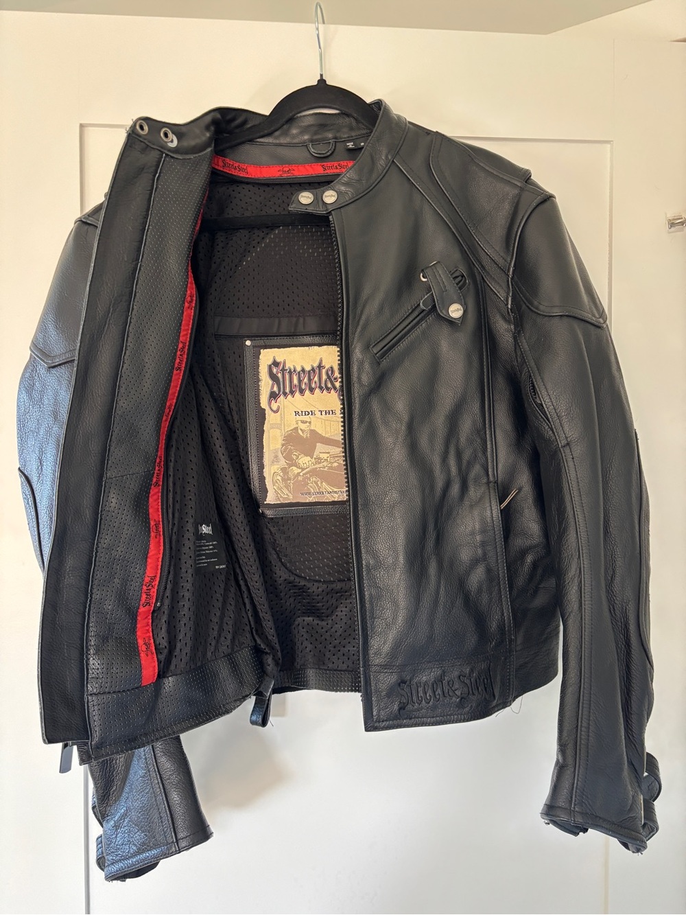 Woman’s Street & Steel Vintage Black Leather Motorcycle Jacket | Size S